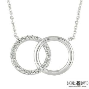 0.29 Carat Natural Diamond Double Circle Necklace